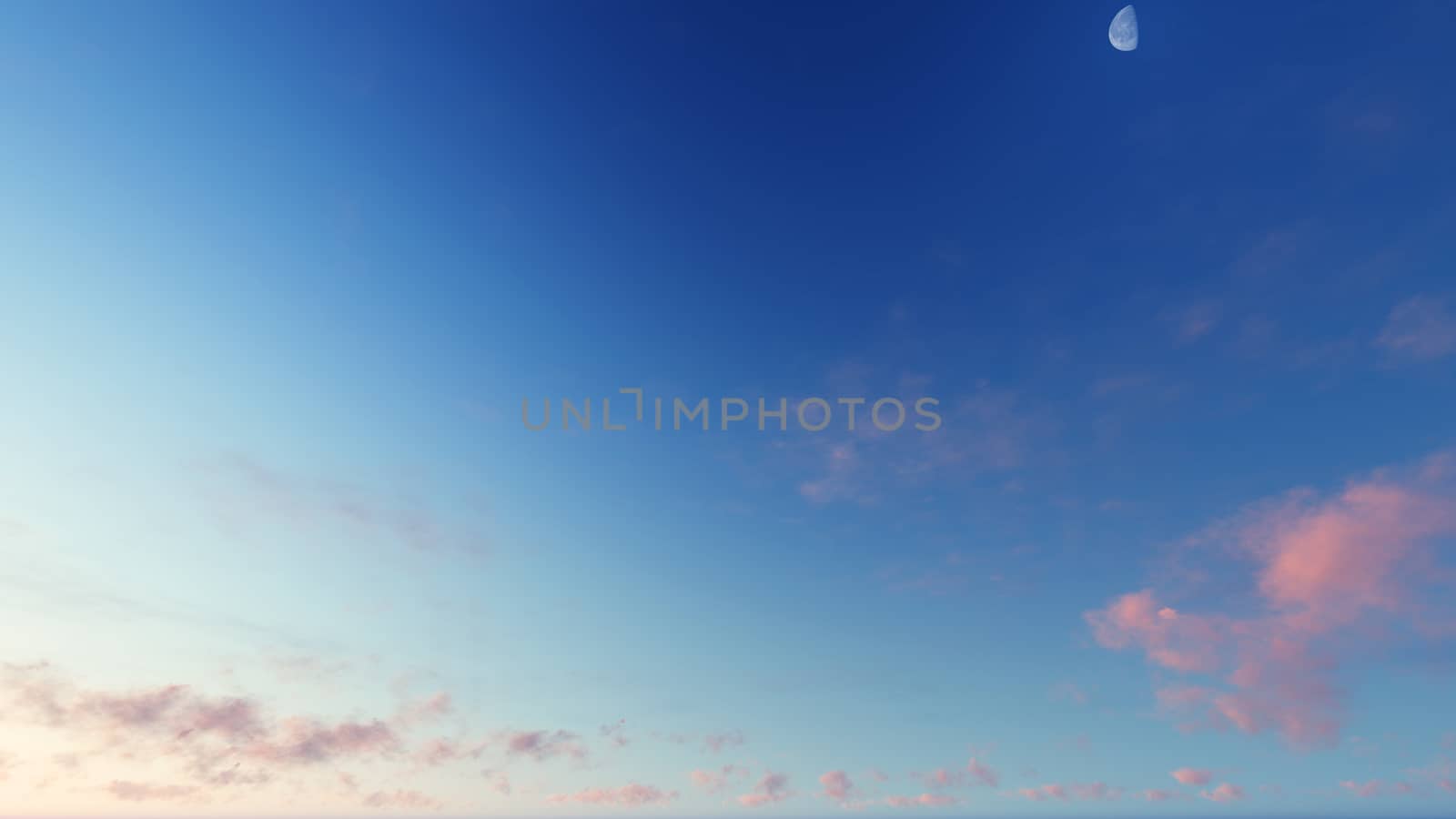 Cloudy blue sky abstract background, blue sky background with tiny clouds, 3d rendering

