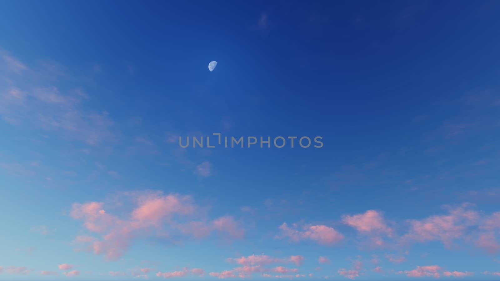 Cloudy blue sky abstract background, blue sky background with tiny clouds, 3d rendering

