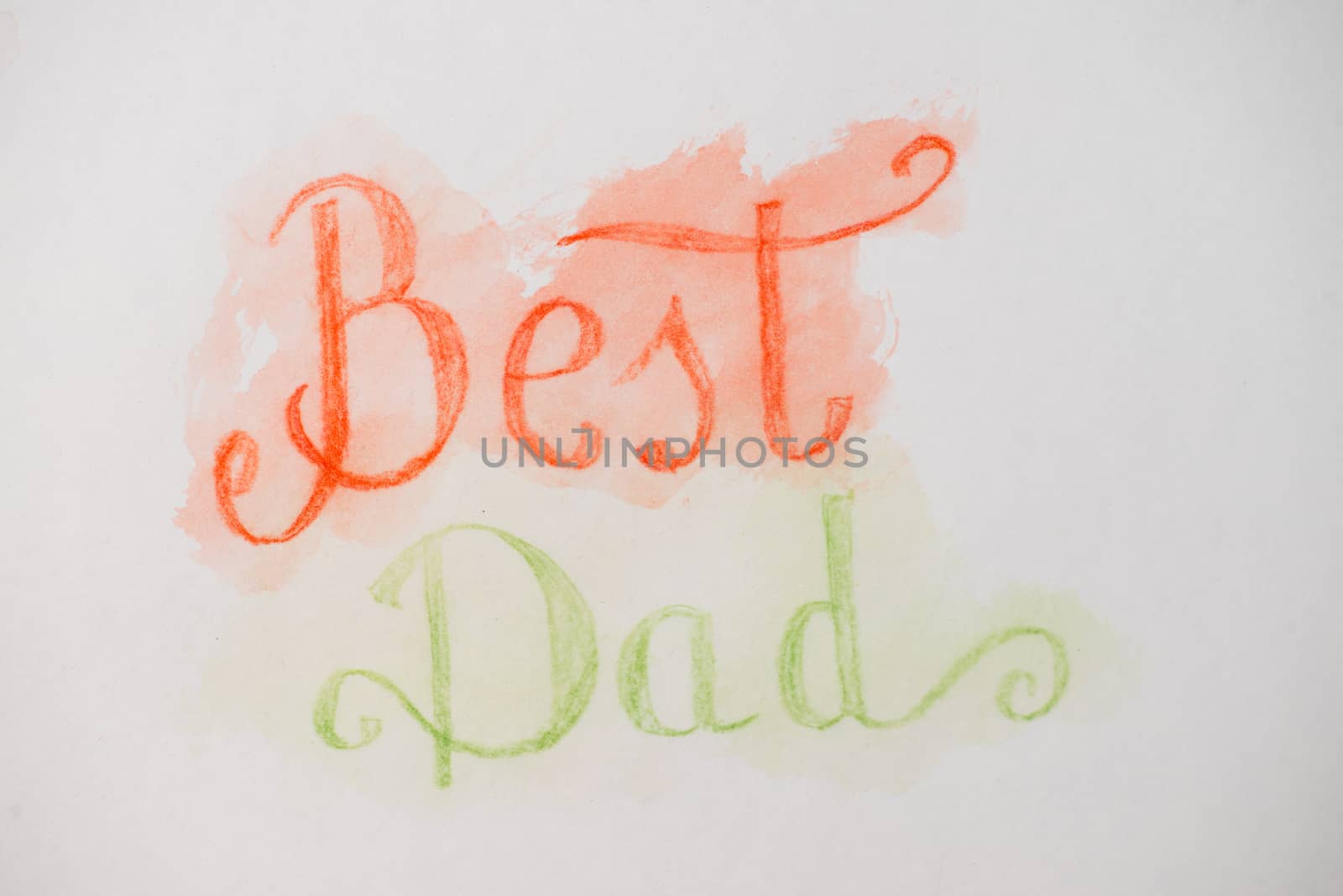 Best Dad Red and green lettering. Fathers day greeting card. watercolor hand drawn illustration. by skrotov