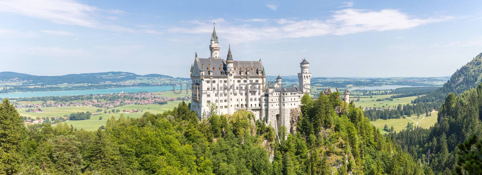 Beautiful summer view of the Neuschwanstein castle at Fussen Bavaria, Germany