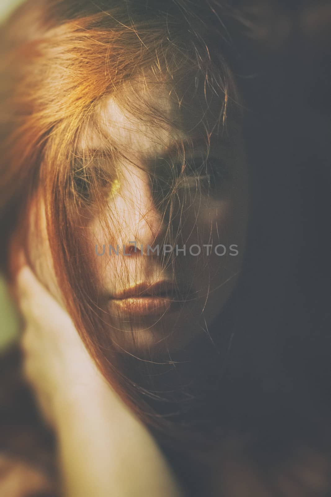 Close up portrait of a red-haired woman