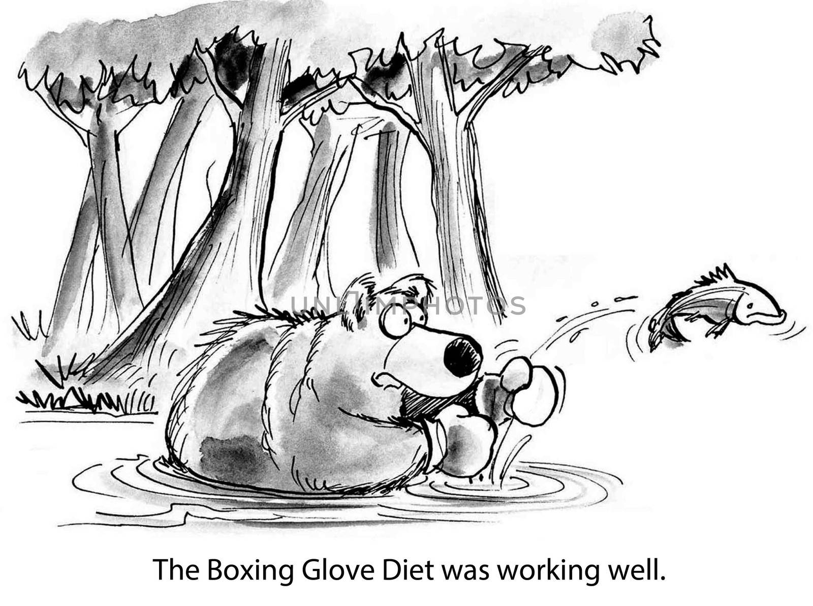 The Boxing Glove Diet was working well for him.