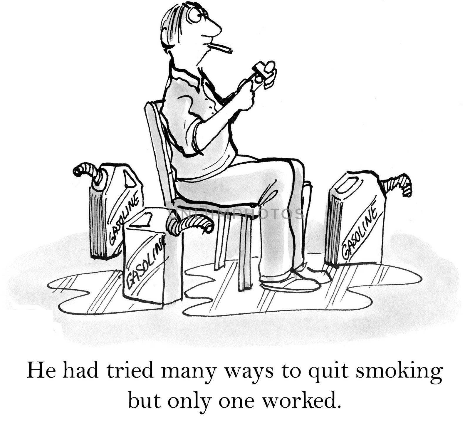 Man has tried everything to quit smoking and can't so he comes to a disastrous conclusion.