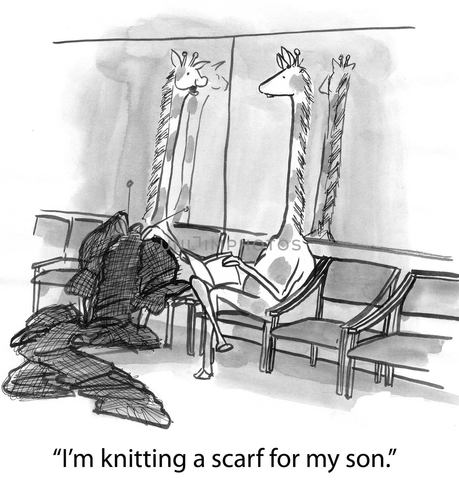 Knitting a scarf by andrewgenn