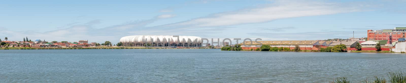 PORT ELIZABETH, SOUTH AFRICA - FEBRUARY 27, 2016:  The Nelson Mandela Bay Stadium was built to resemble a king protea, the National Flower of South Africa