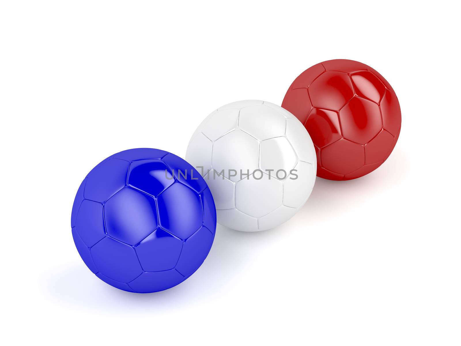 Football balls with flag of France by magraphics