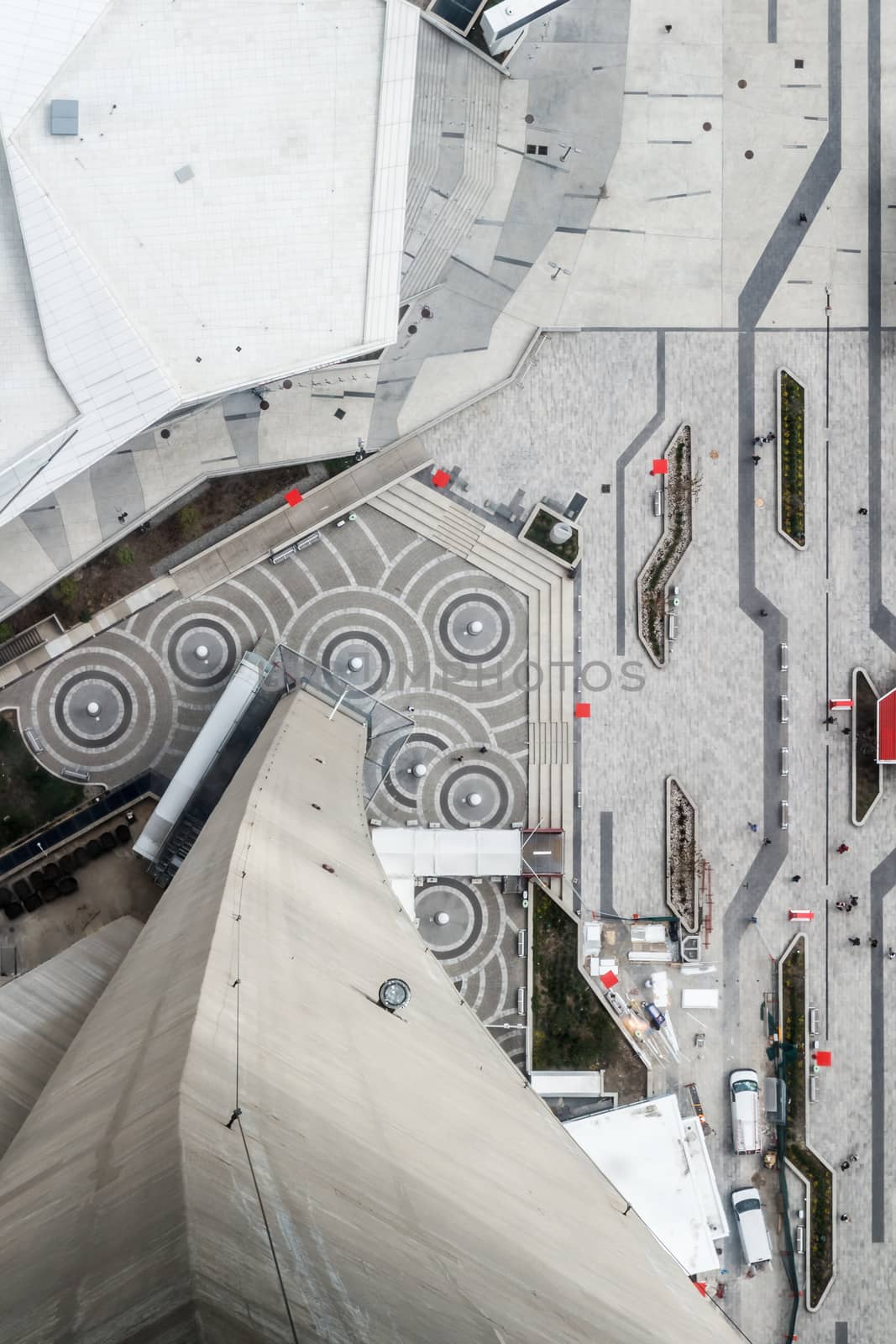 The view from the onservation desk of the CN Tower in Toronto, Ontario, Canada