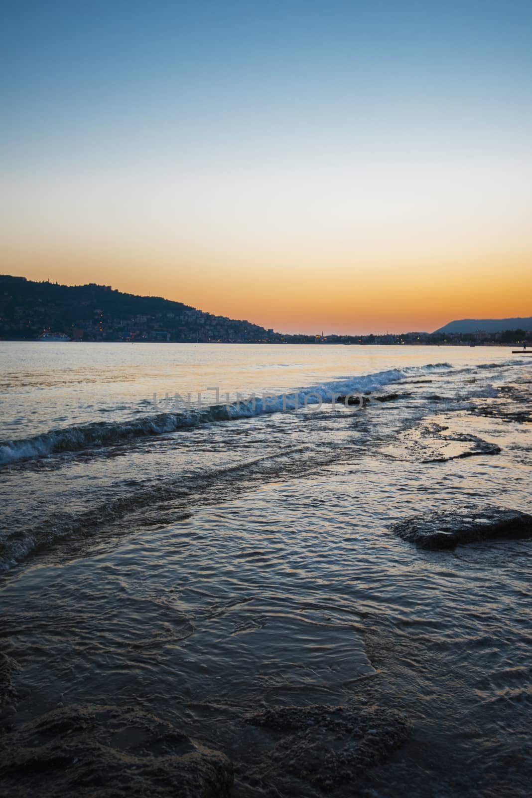 Alanya city, view from the beach, one of the famous destinations in Turkey