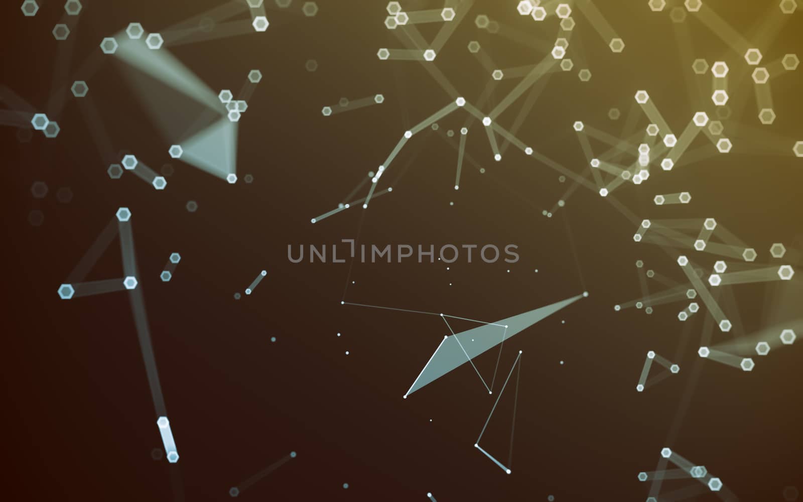 Abstract polygonal space low poly dark background with connecting dots and lines. Connection structure. 3d rendering