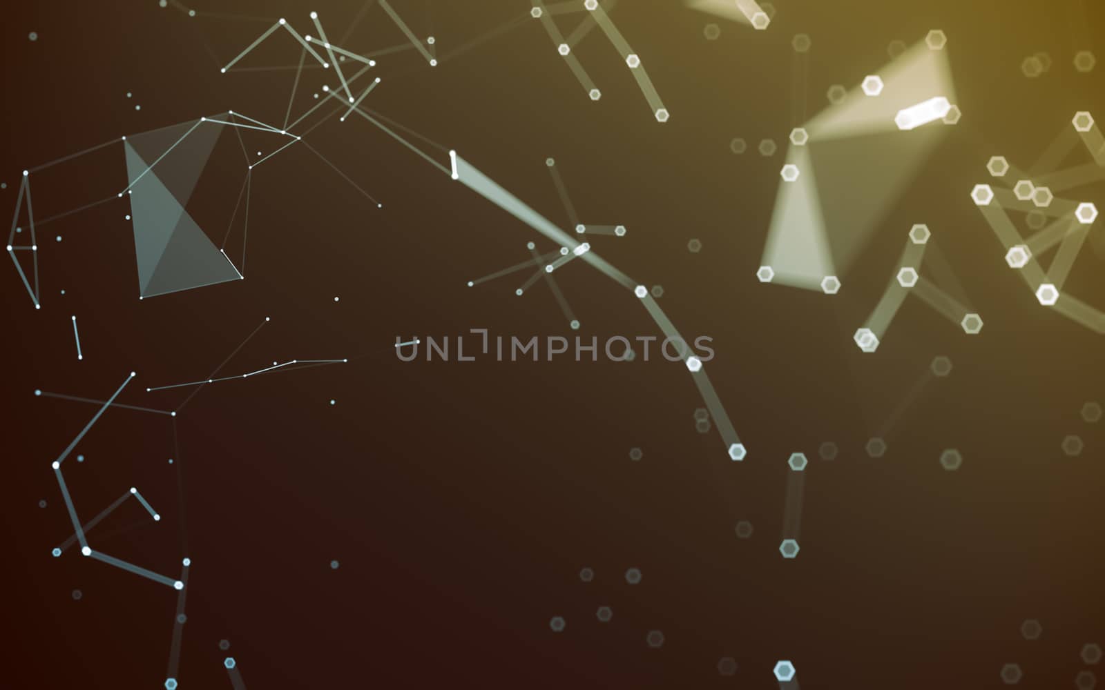 Abstract polygonal space low poly dark background, 3d rendering by teerawit