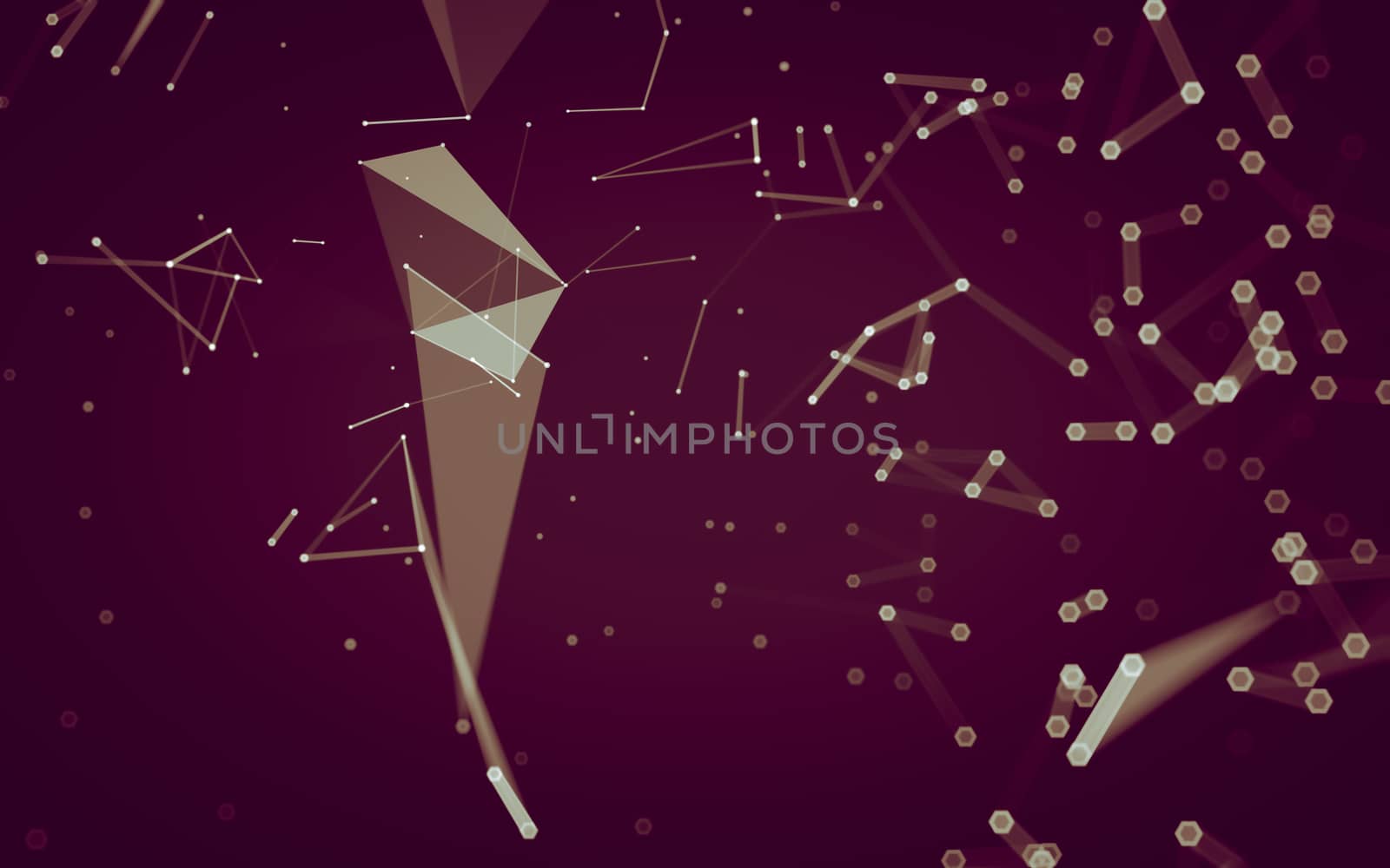 Abstract polygonal space low poly dark background, 3d rendering by teerawit