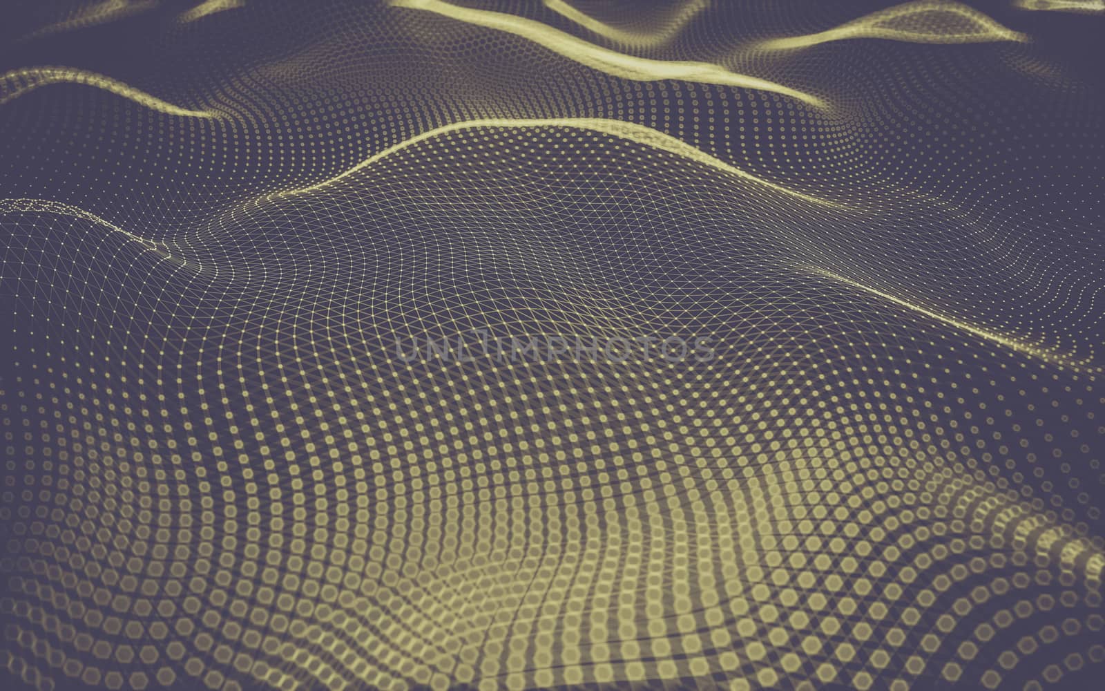 Abstract polygonal space low poly dark background with connecting dots and lines. Connection structure. 3d rendering