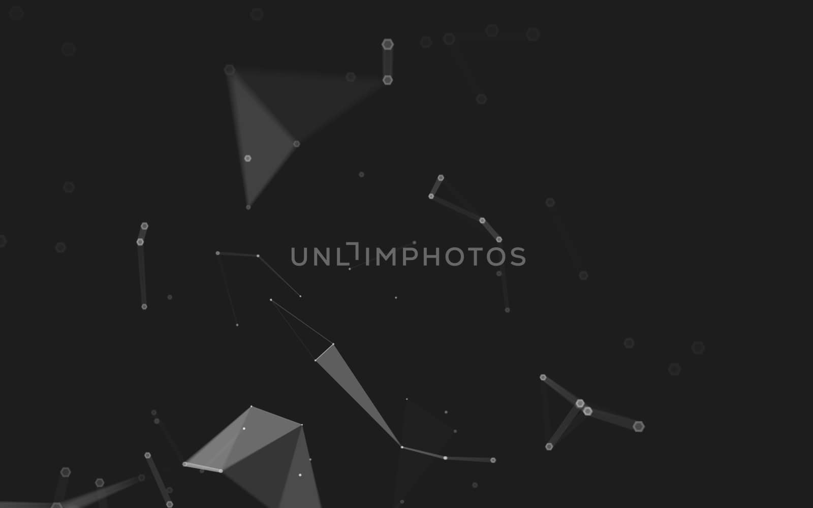 Abstract polygonal space low poly dark background with connecting dots and lines. Connection structure. 3d rendering