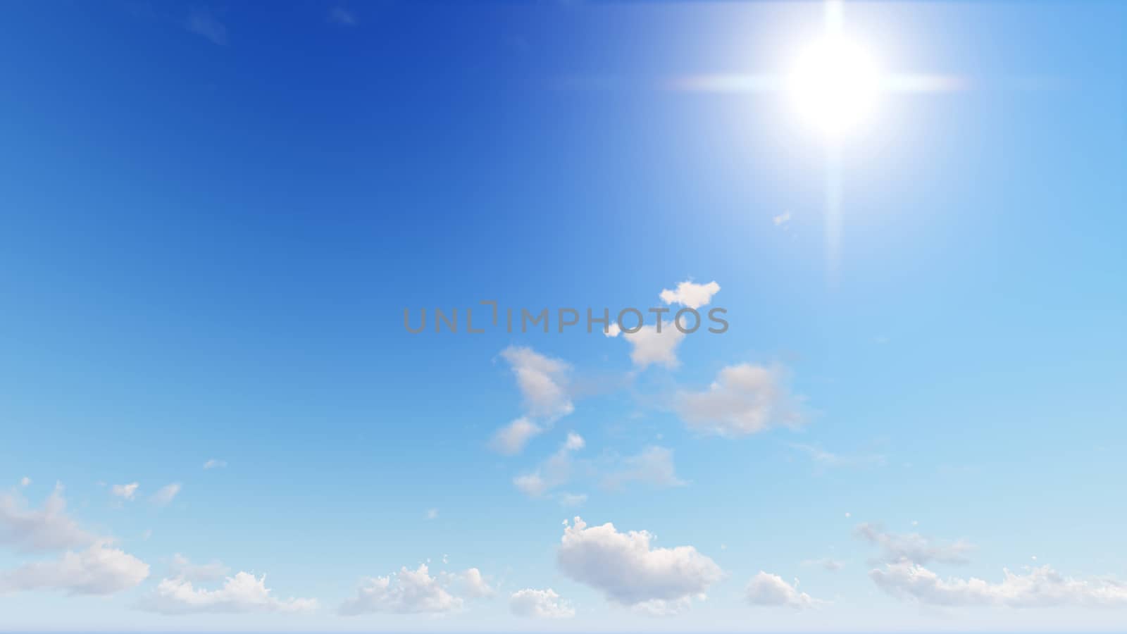 Cloudy blue sky abstract background, blue sky background with tiny clouds, 3d rendering

