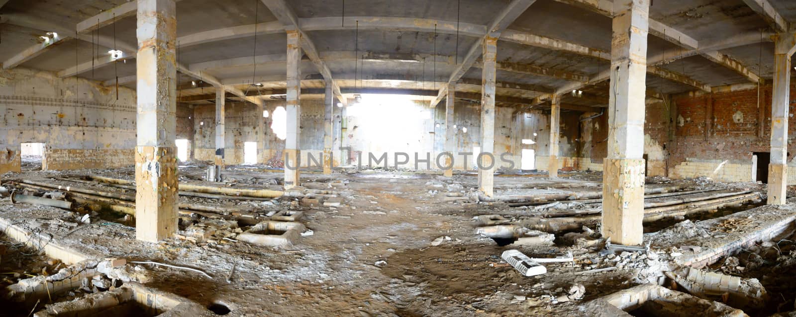 ruins of a very heavily polluted industrial factory, place was known as one of the most polluted towns in Europe, industrial series