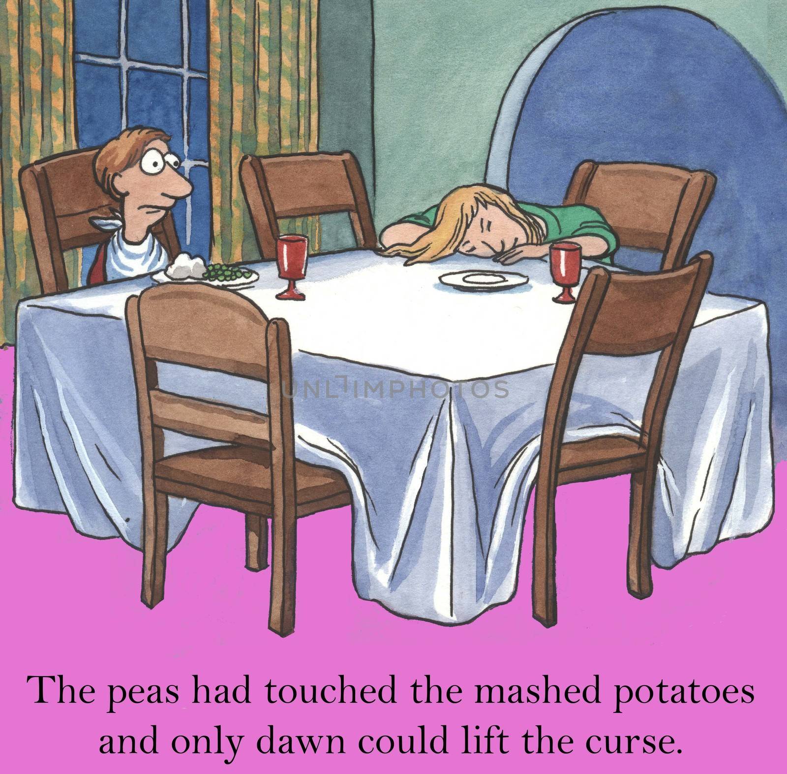 The peas had touched the mashed potatoes and only dawn could lift the curse.