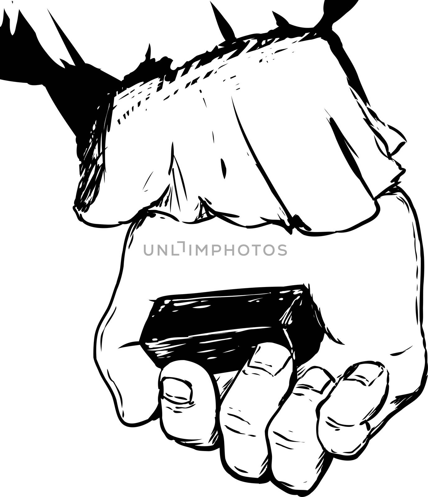 Outline of hand holding charcoal block by TheBlackRhino