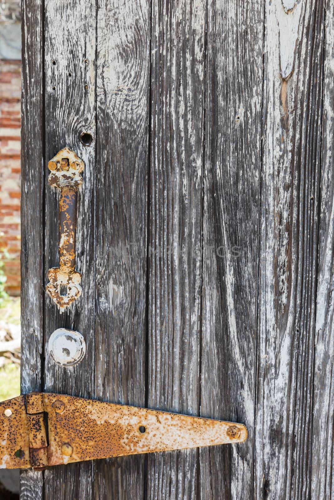 Old wood framed wall in abandoned house