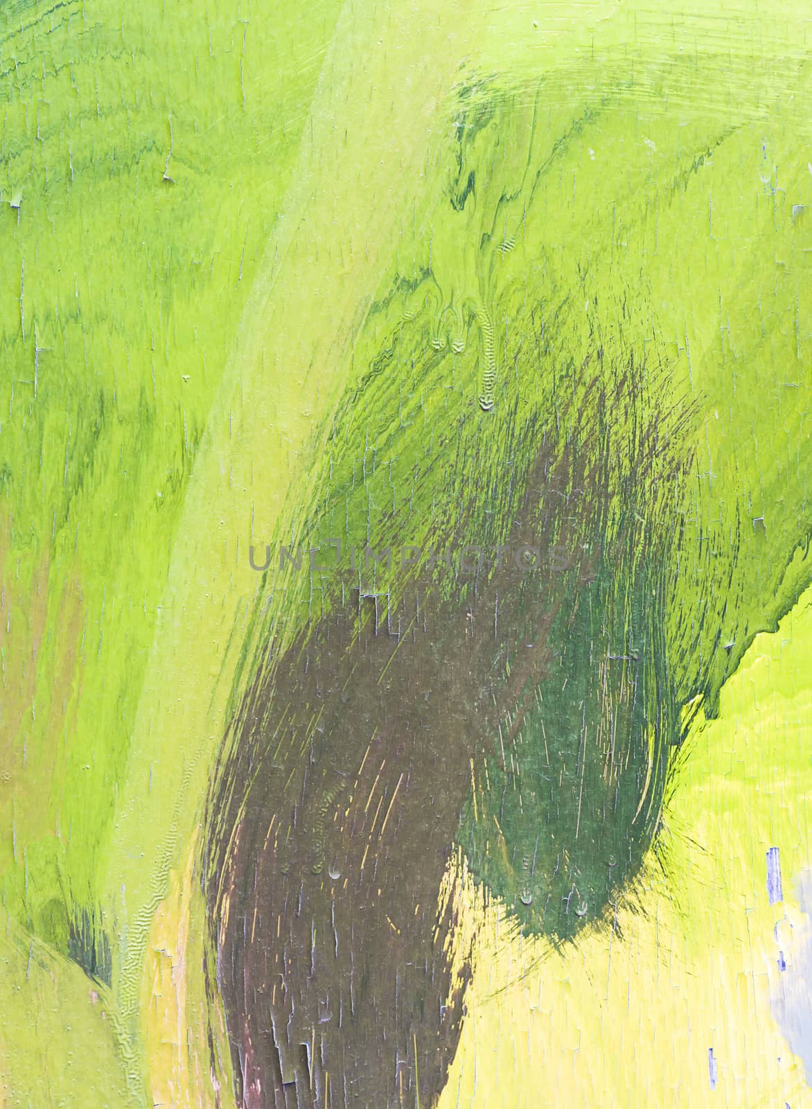 Hand painting green and white abstract art painting