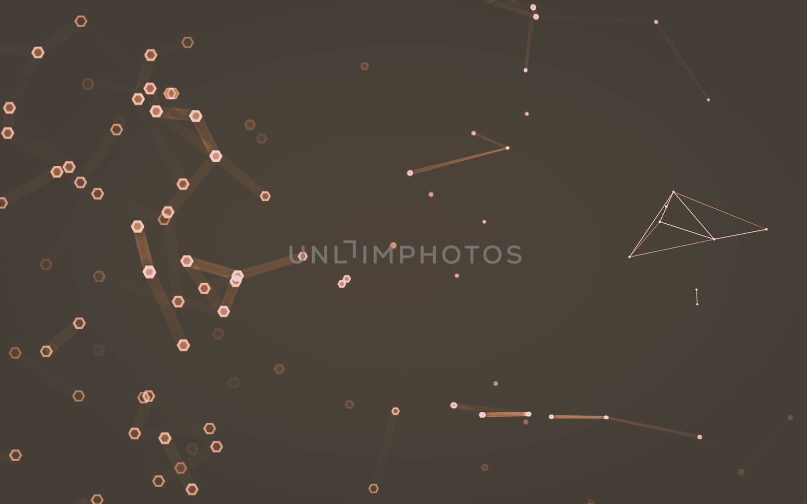 Abstract polygonal space low poly dark background, 3d rendering by teerawit