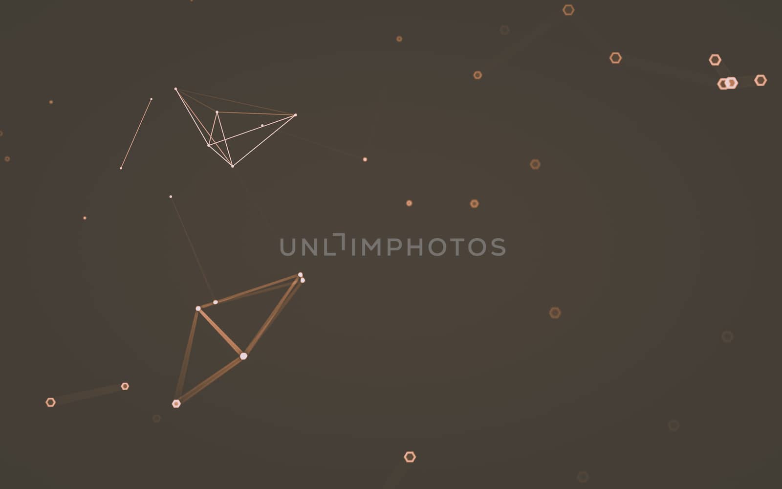 Abstract polygonal space low poly dark background, 3d rendering by teerawit