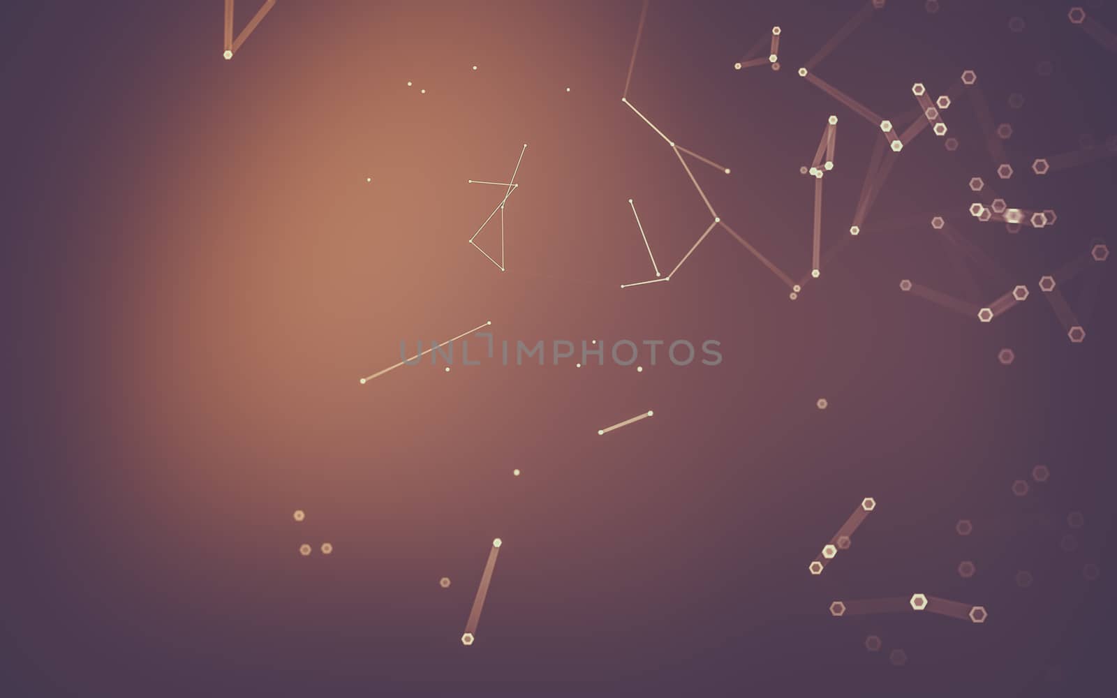 Abstract polygonal space low poly dark background with connecting dots and lines. Connection structure. 3d rendering