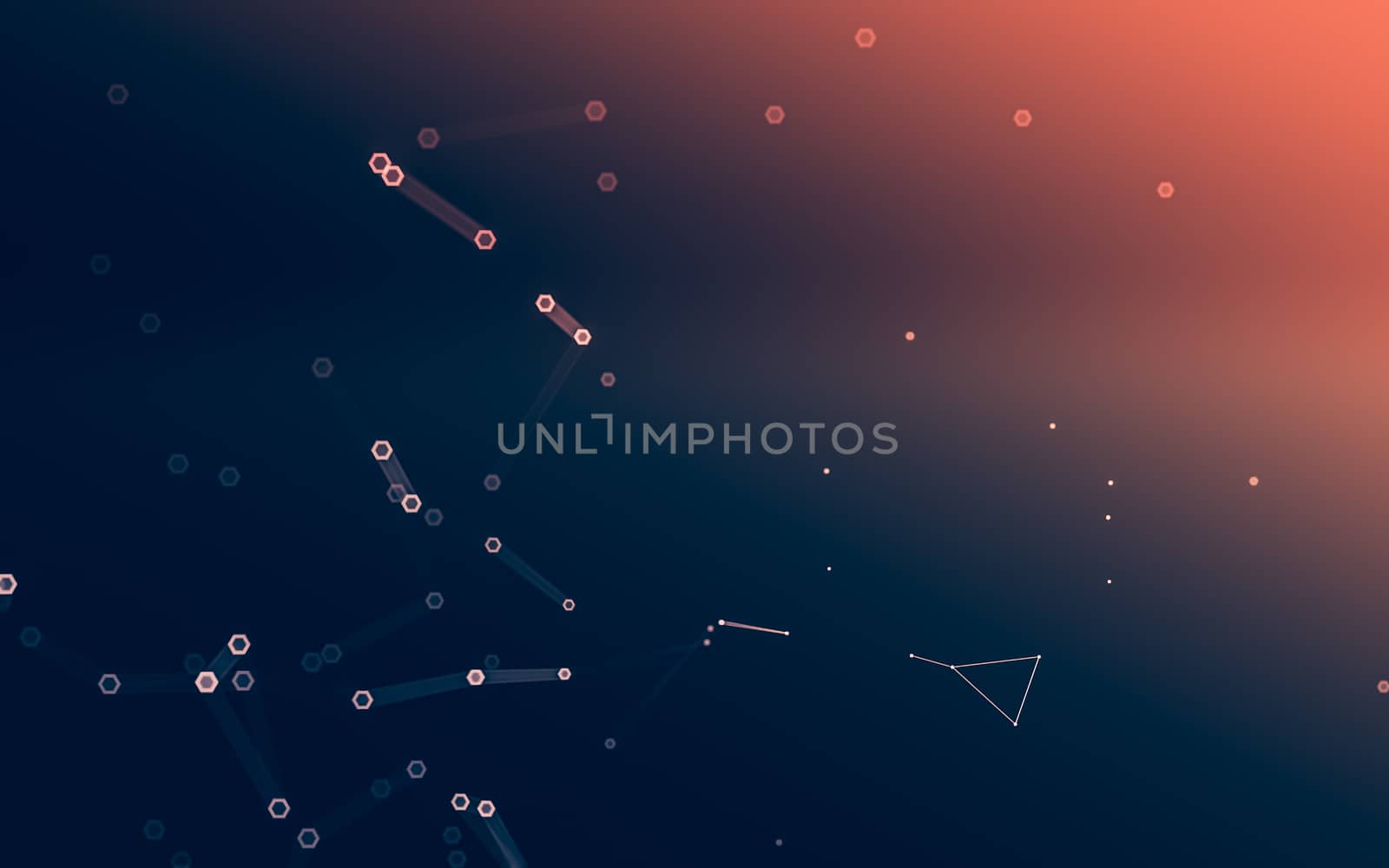 Abstract polygonal space low poly dark background with connecting dots and lines. Connection structure. 3d rendering