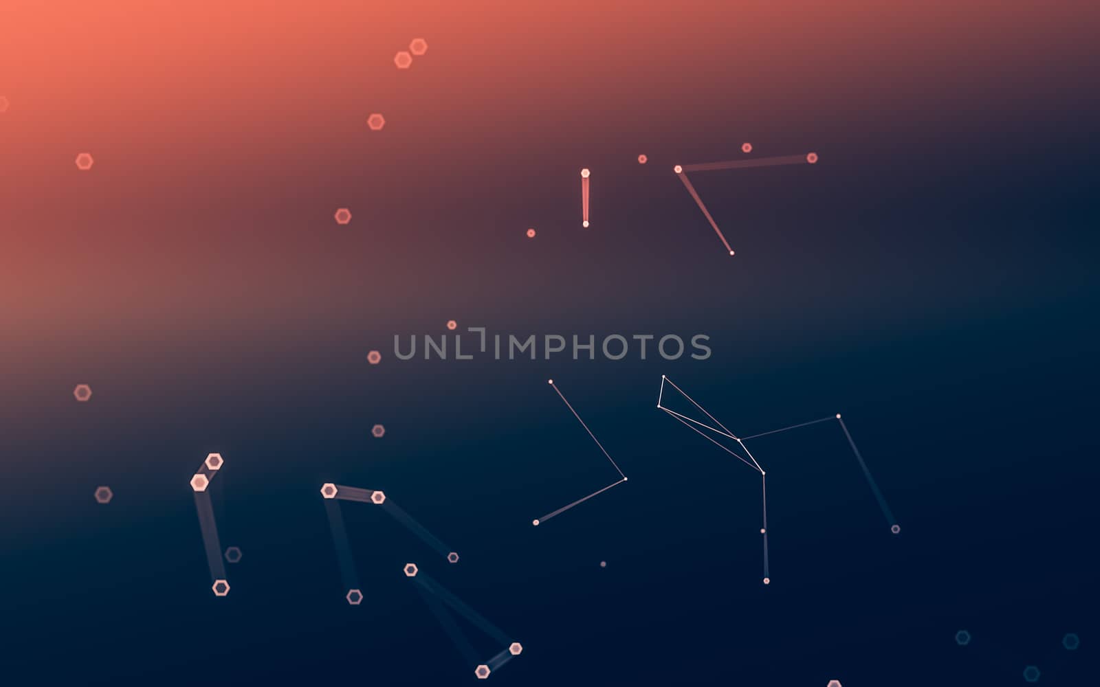 Abstract polygonal space low poly dark background, 3d rendering by teerawit