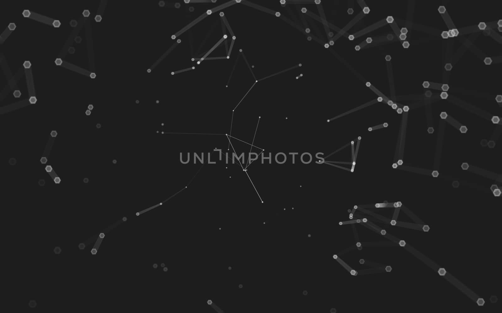 Abstract polygonal space low poly dark background, 3d rendering by teerawit