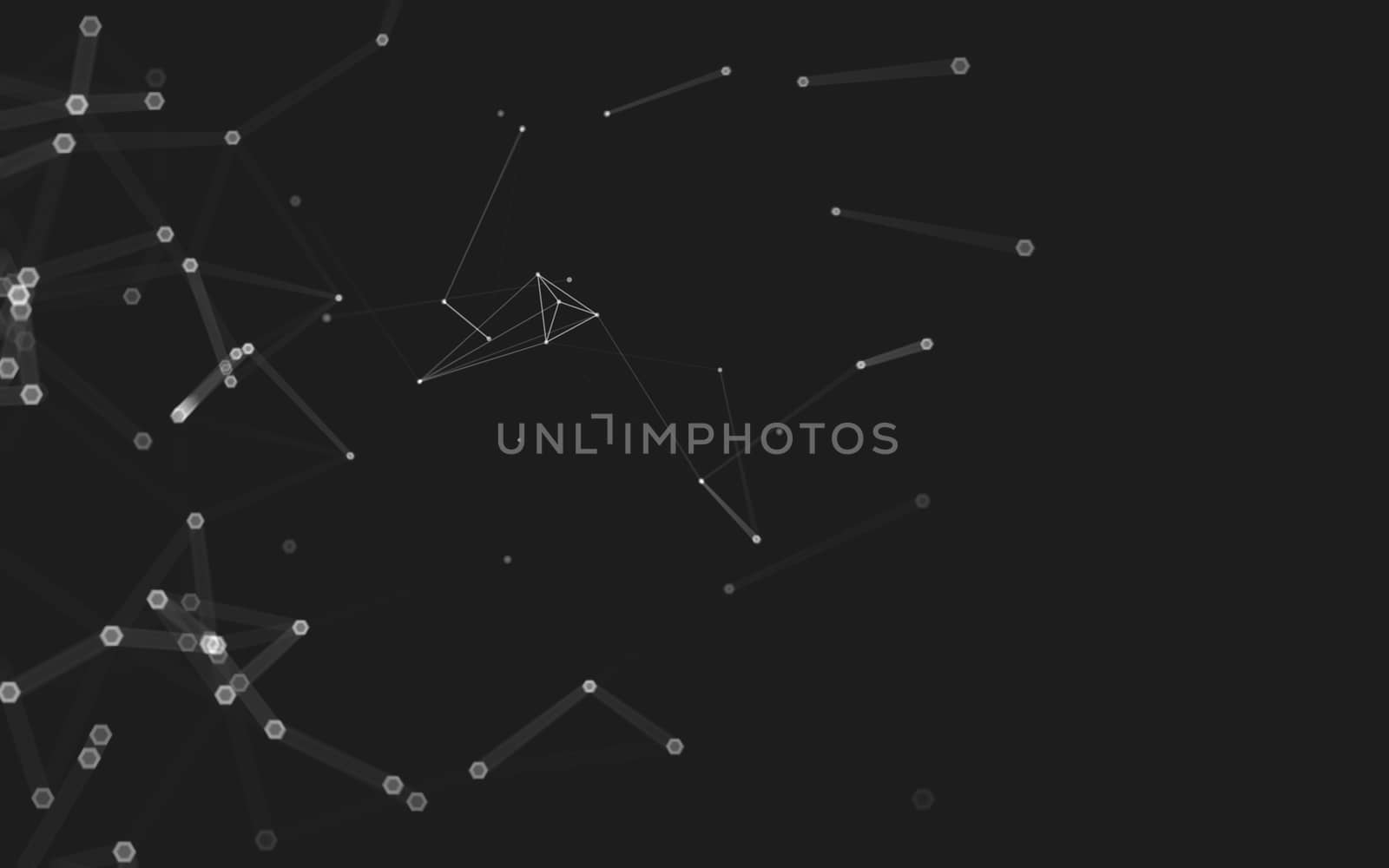 Abstract polygonal space low poly dark background with connecting dots and lines. Connection structure. 3d rendering