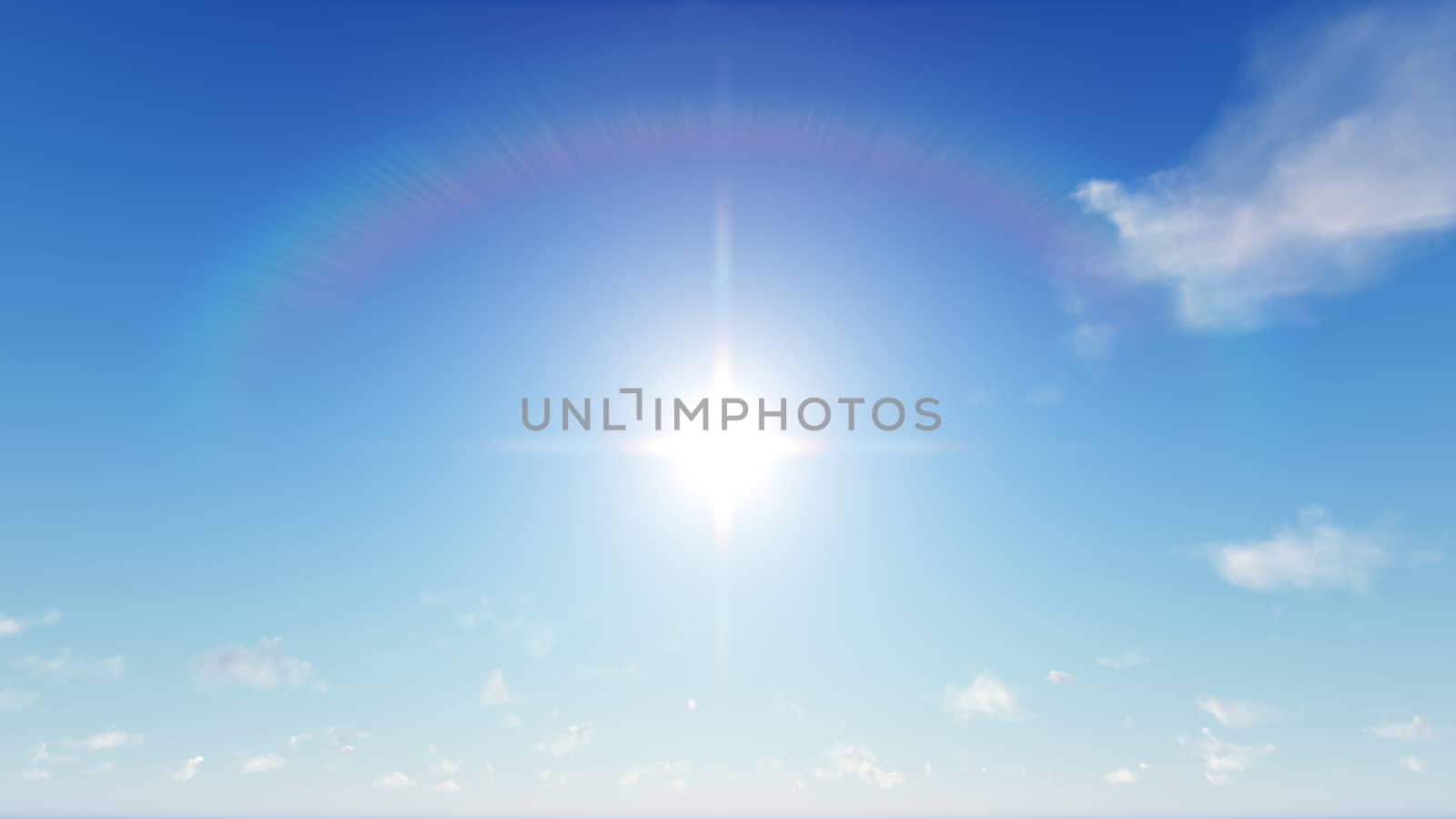 Cloudy blue sky abstract background, blue sky background with tiny clouds, 3d rendering

