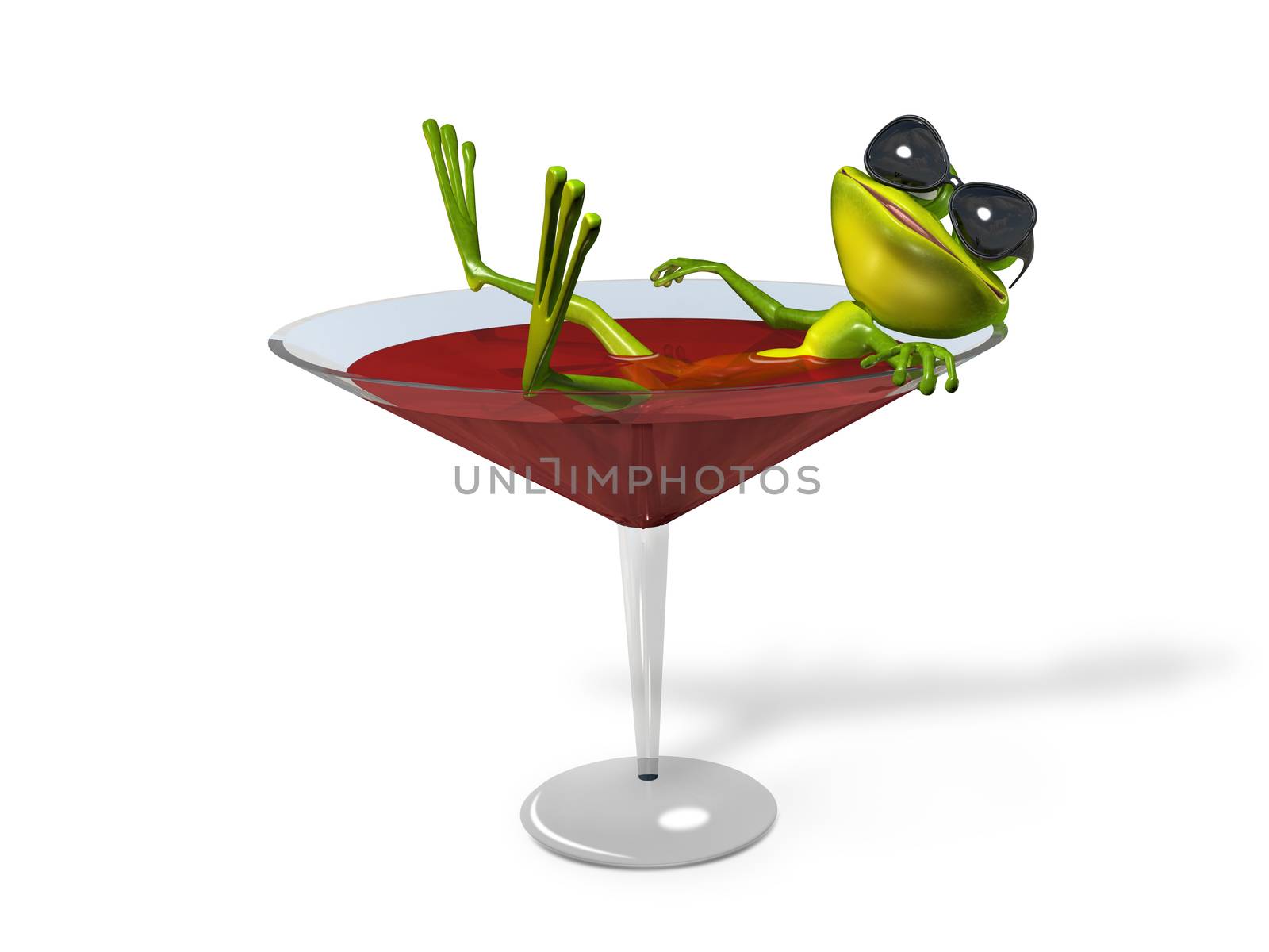 Frog in a glass of wine by brux