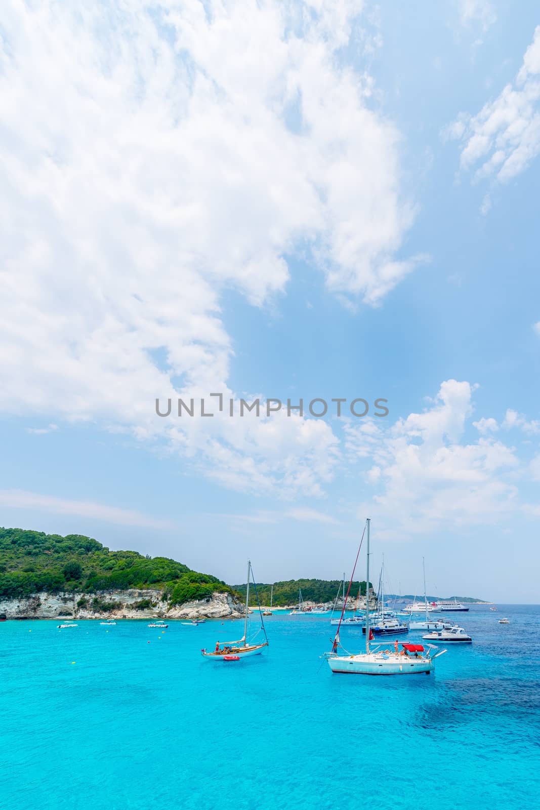 Beautifull blue lagoon beach at Greek island of Paxos