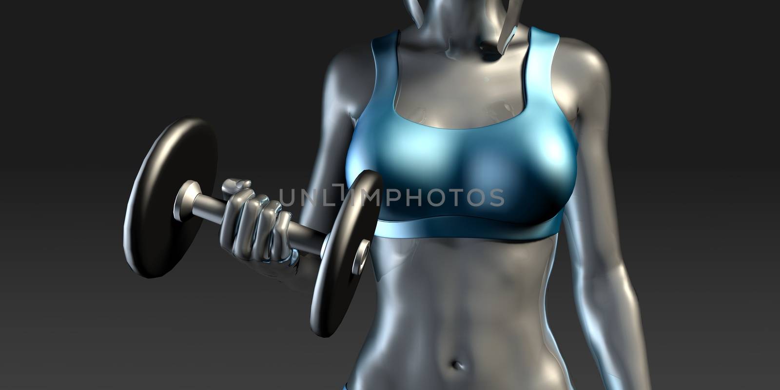 Fitness Class with Lady Carrying Dumbbells for Exercise