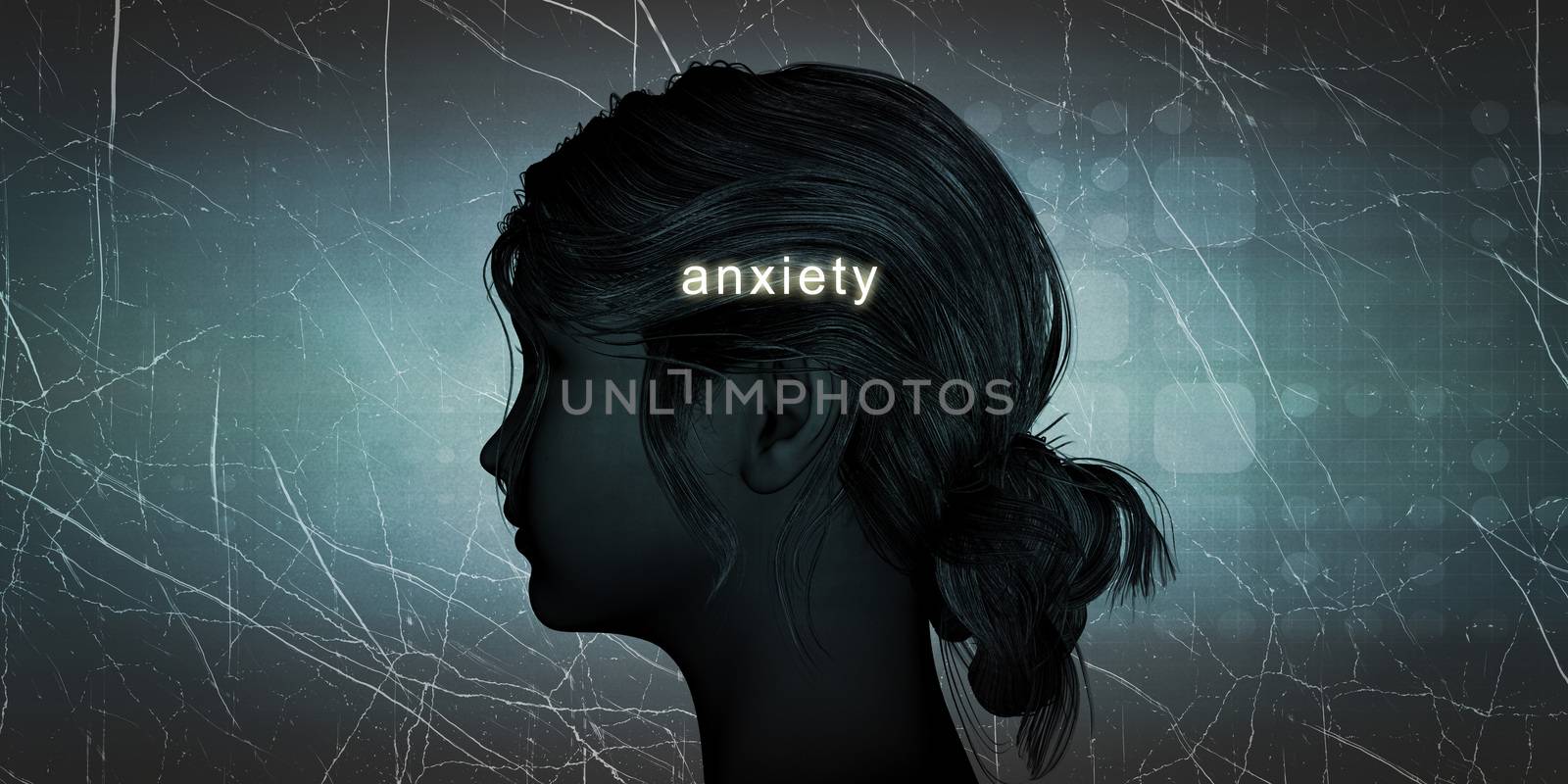 Woman Facing Anxiety as a Personal Challenge Concept