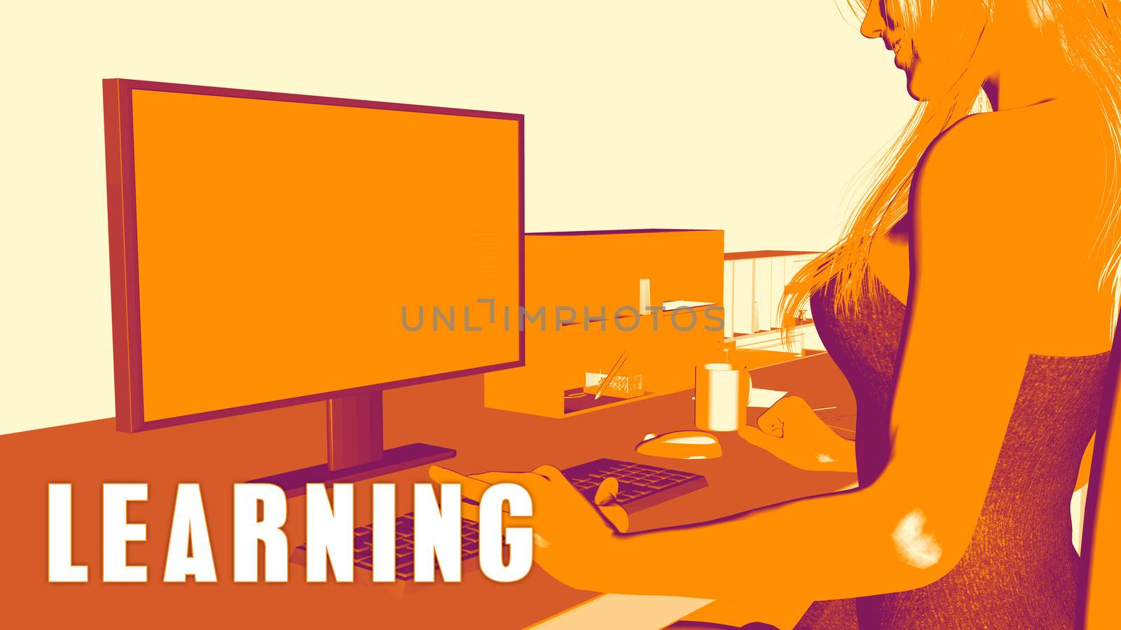  Learning Concept Course with Woman Looking at Computer