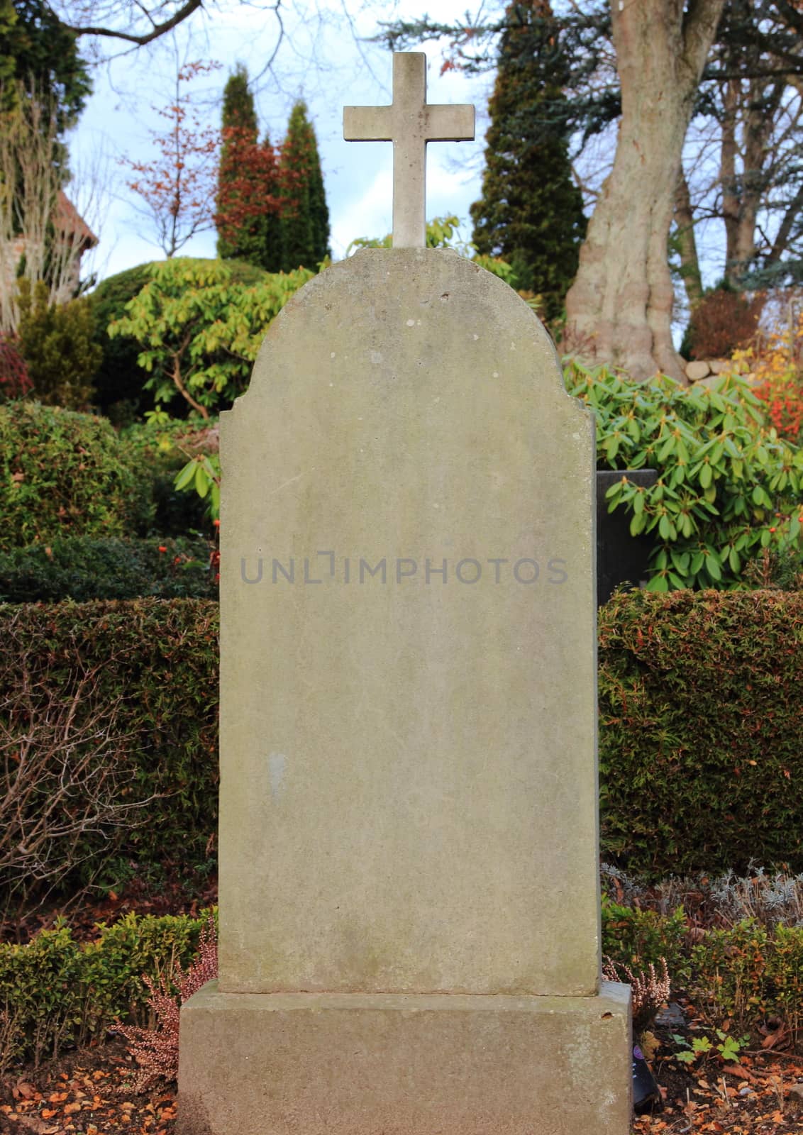 Headstone at graveyard without any name