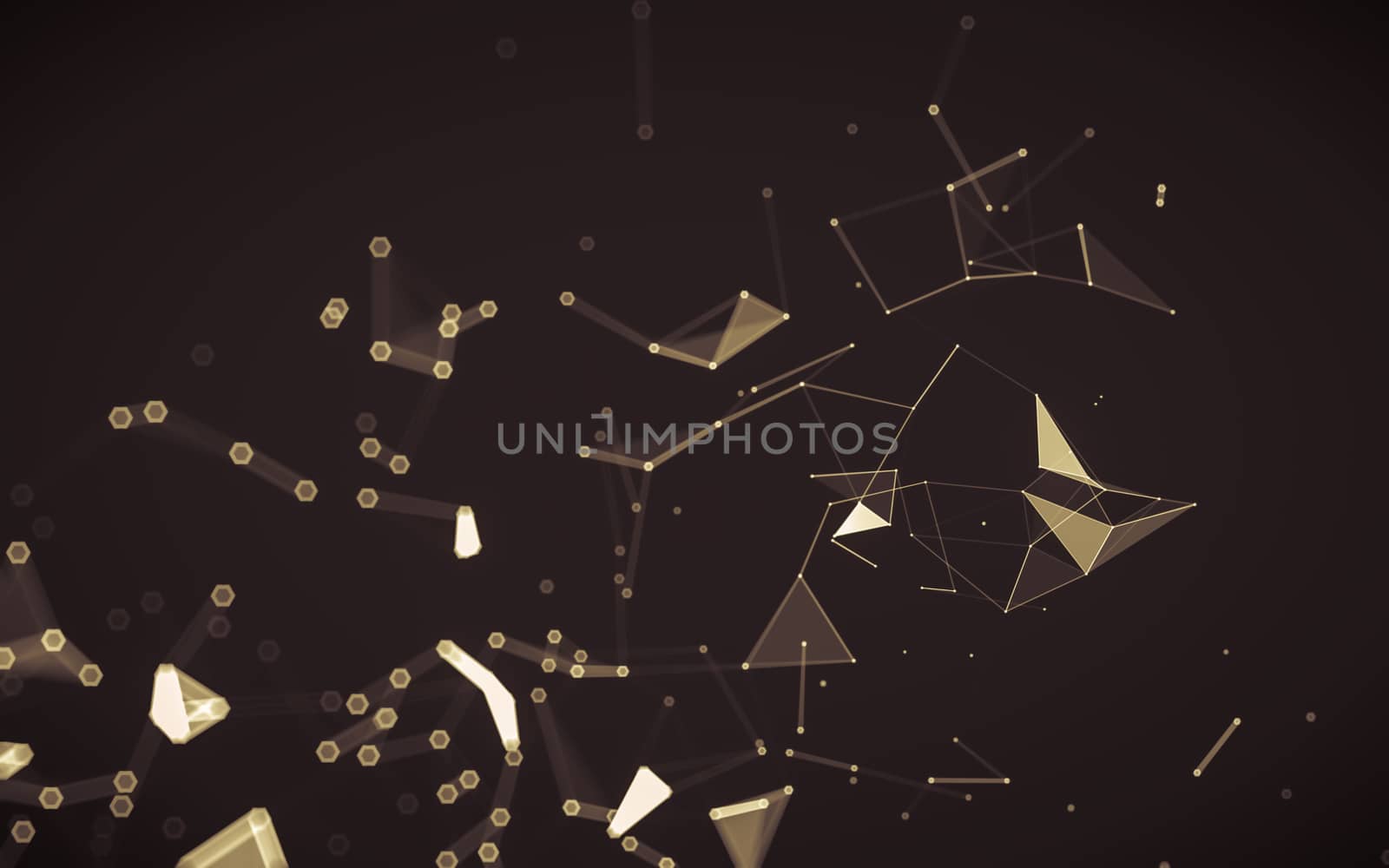 Abstract polygonal space low poly dark background, 3d rendering by teerawit