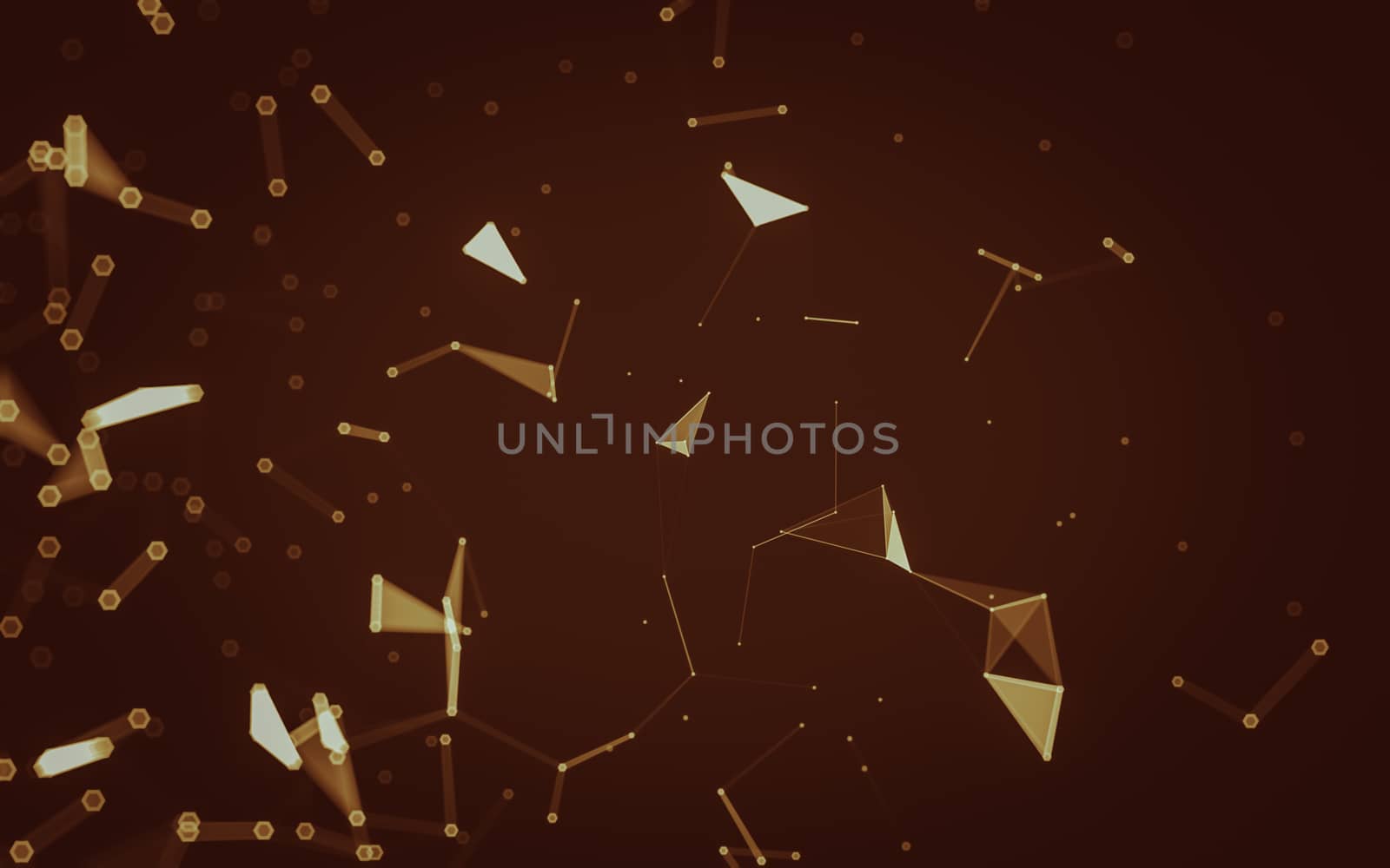 Abstract polygonal space low poly dark background with connecting dots and lines. Connection structure. 3d rendering