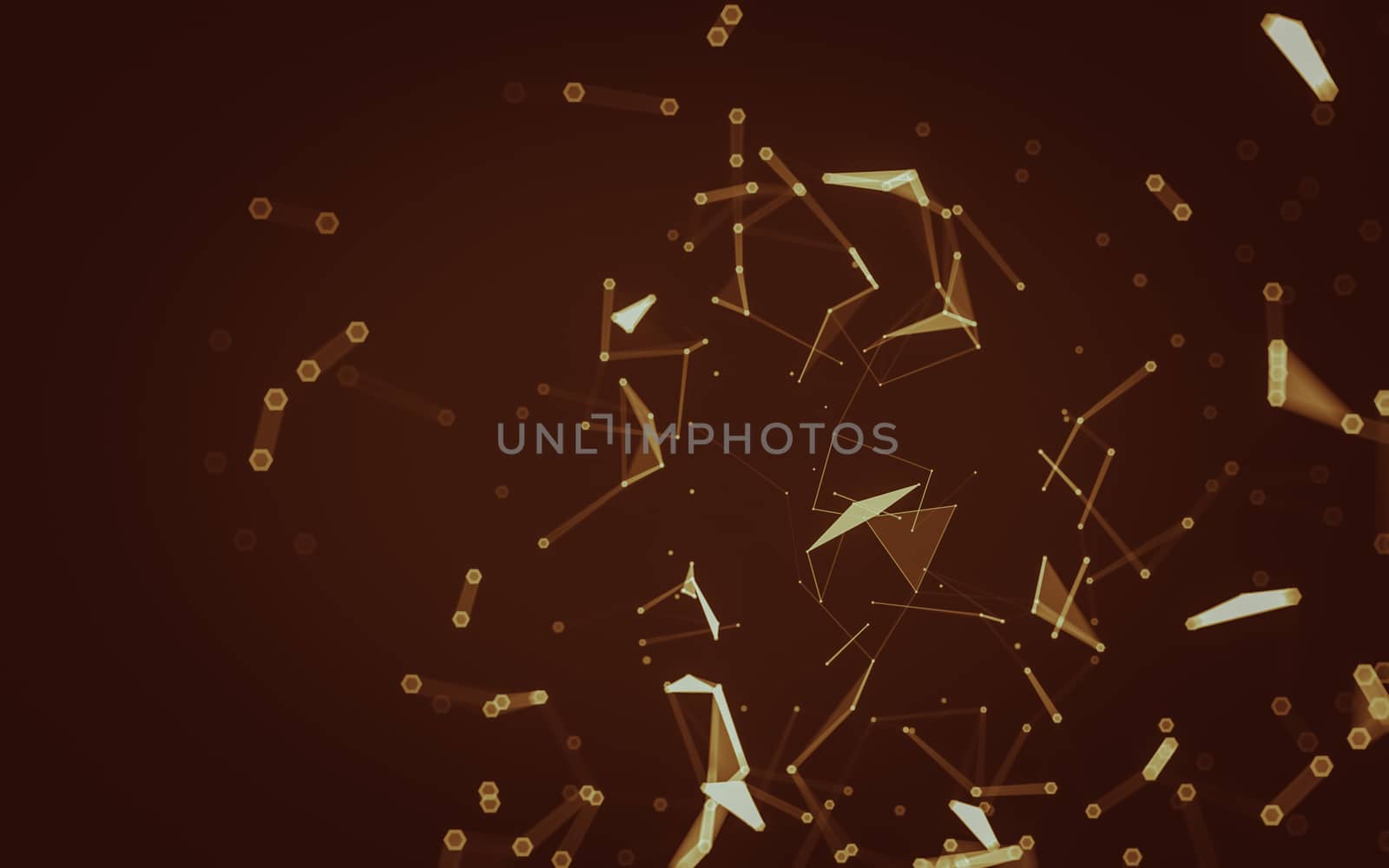 Abstract polygonal space low poly dark background, 3d rendering by teerawit