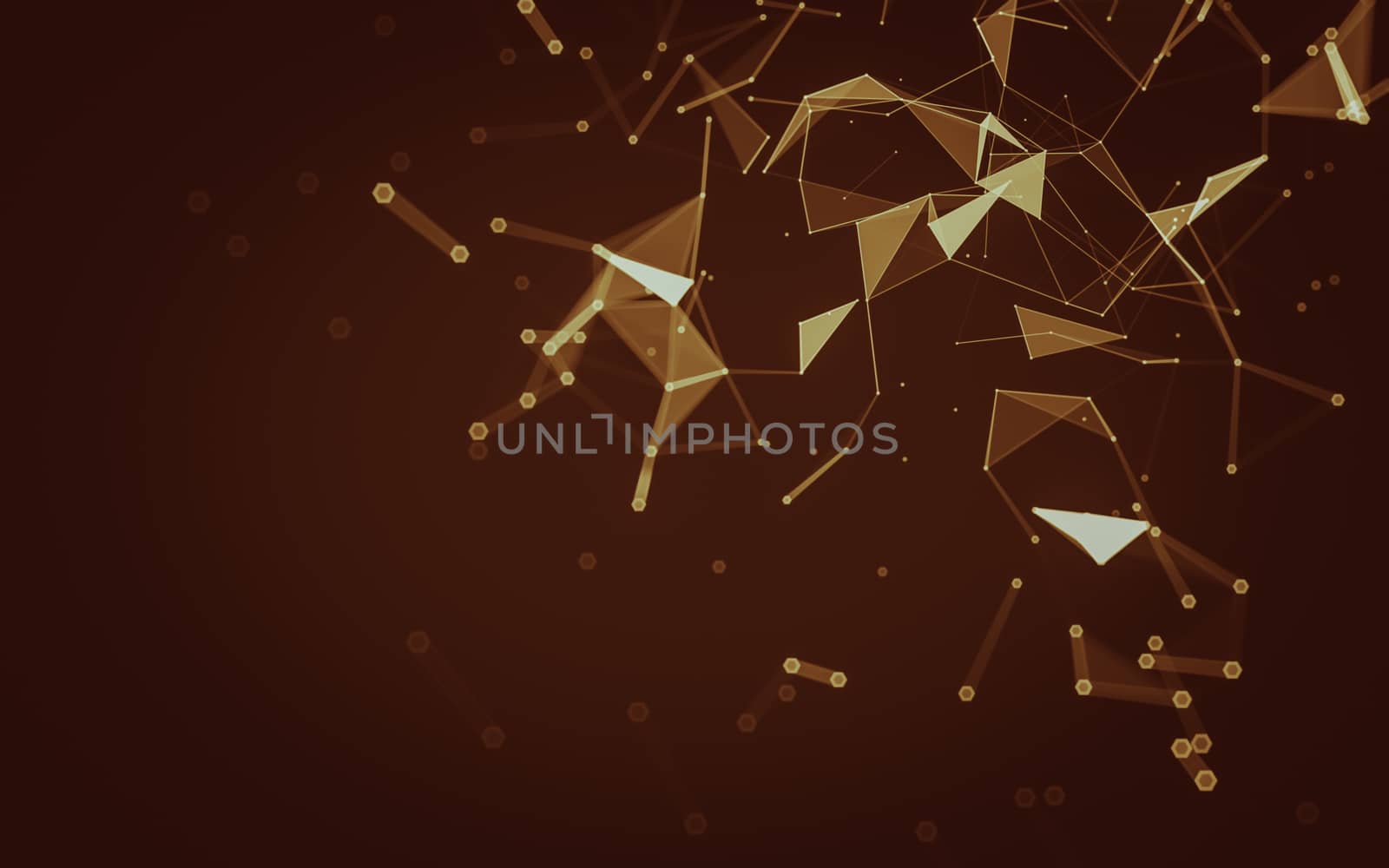 Abstract polygonal space low poly dark background, 3d rendering by teerawit