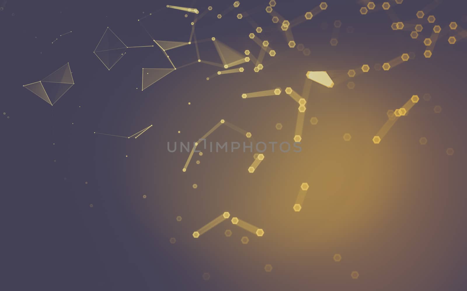 Abstract polygonal space low poly dark background with connecting dots and lines. Connection structure. 3d rendering