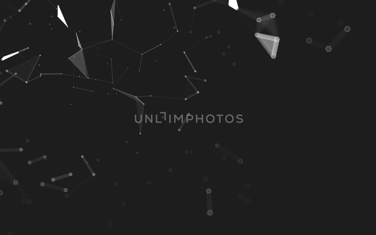 Abstract polygonal space low poly dark background, 3d rendering by teerawit