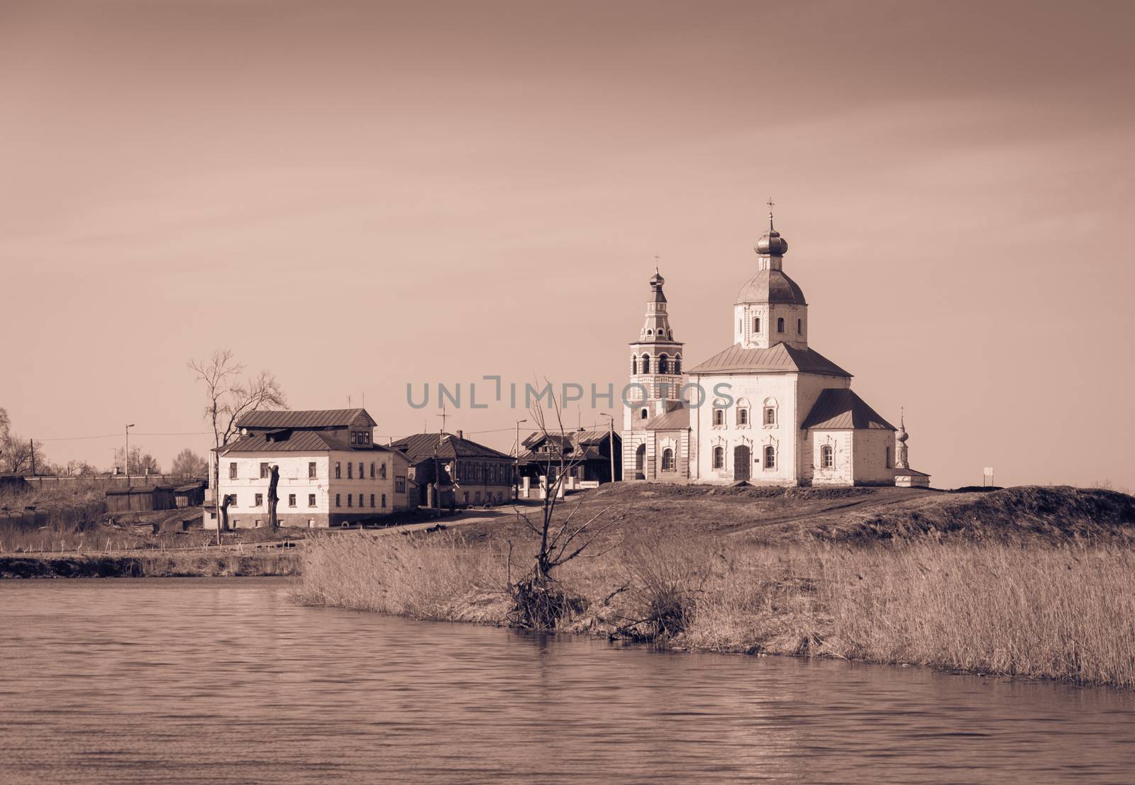 Elias church on the bank of Kamenka river in Suzdal, Russia