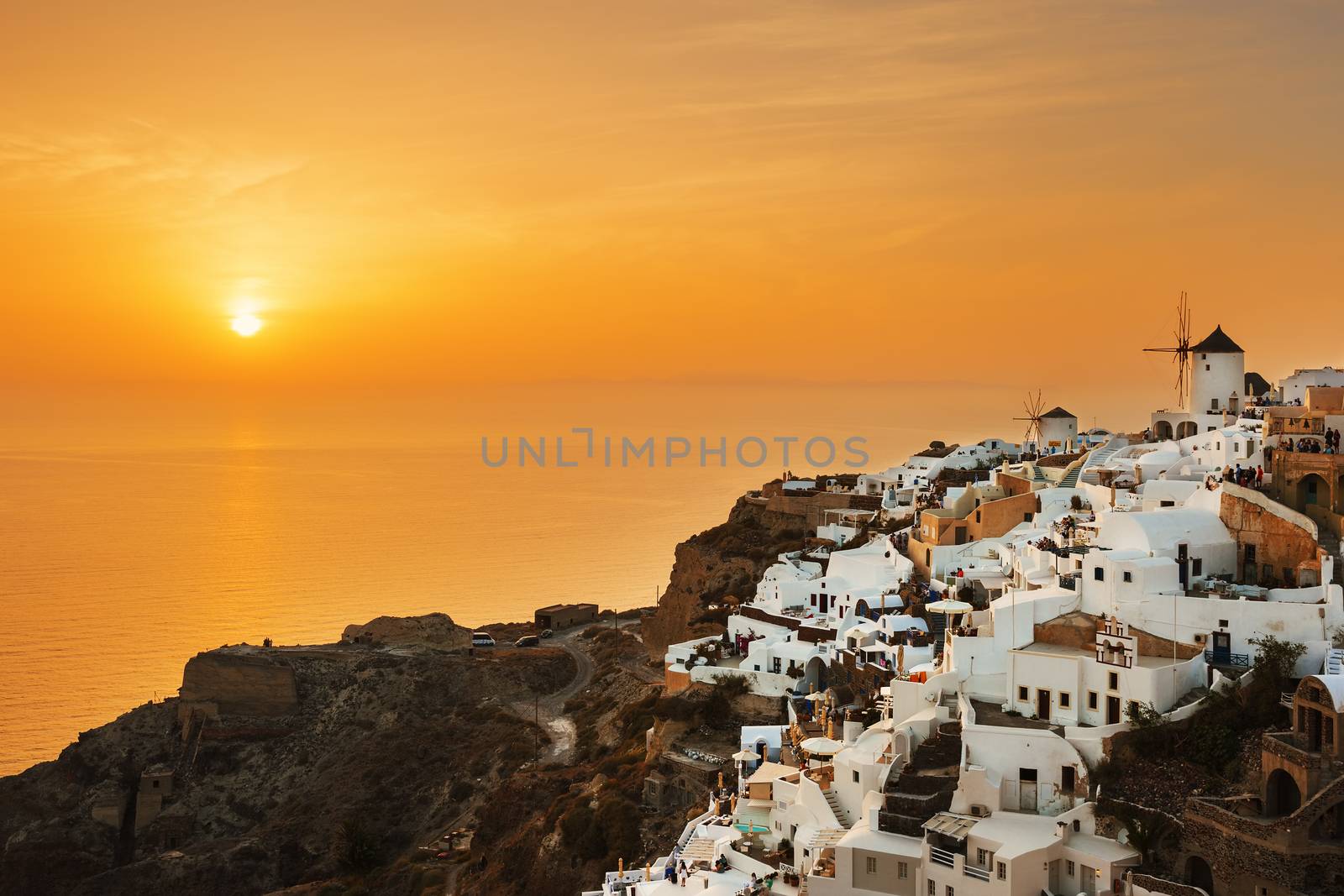 Oia village at sunset by vwalakte