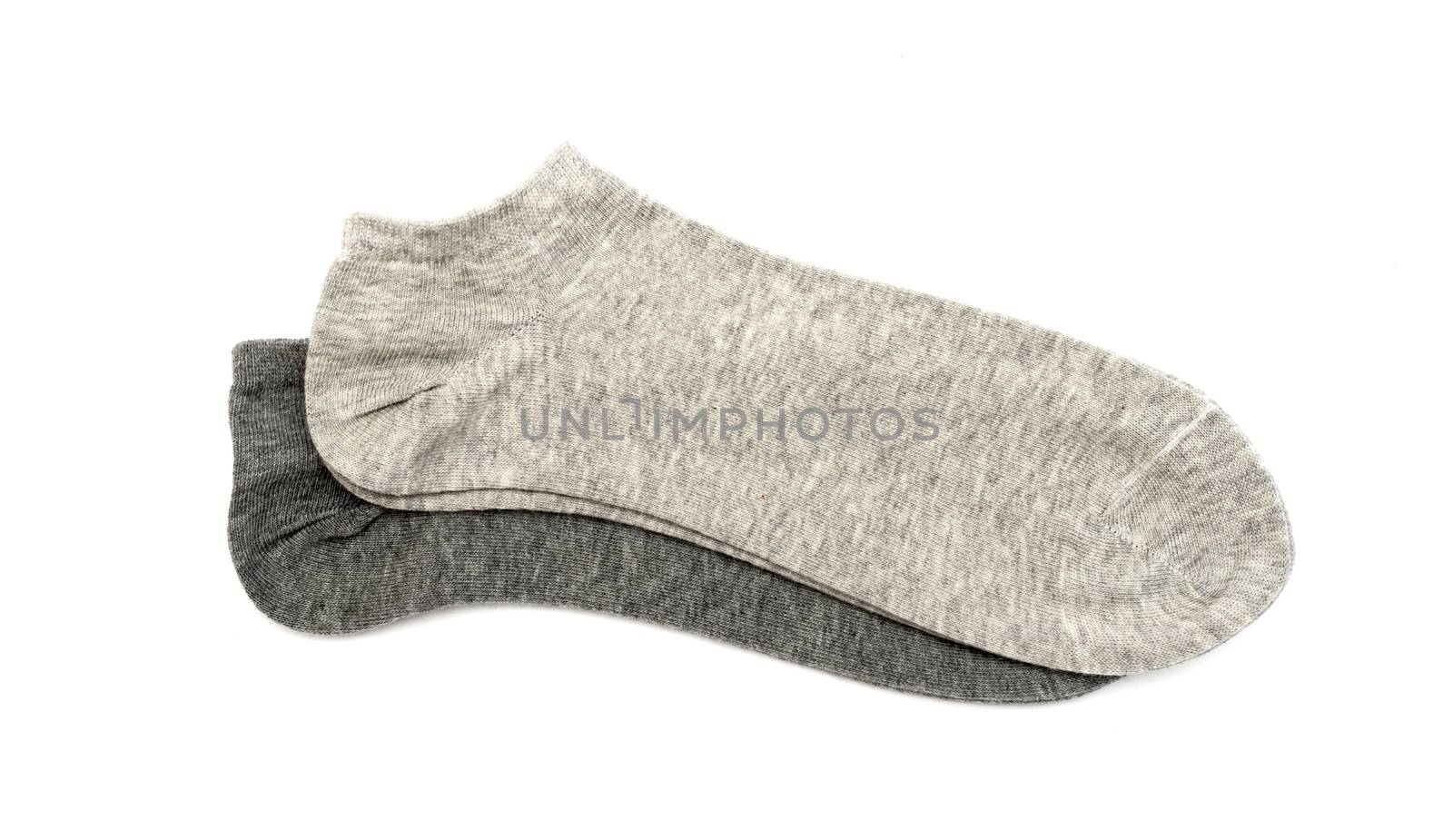 gray men's socks on a white background