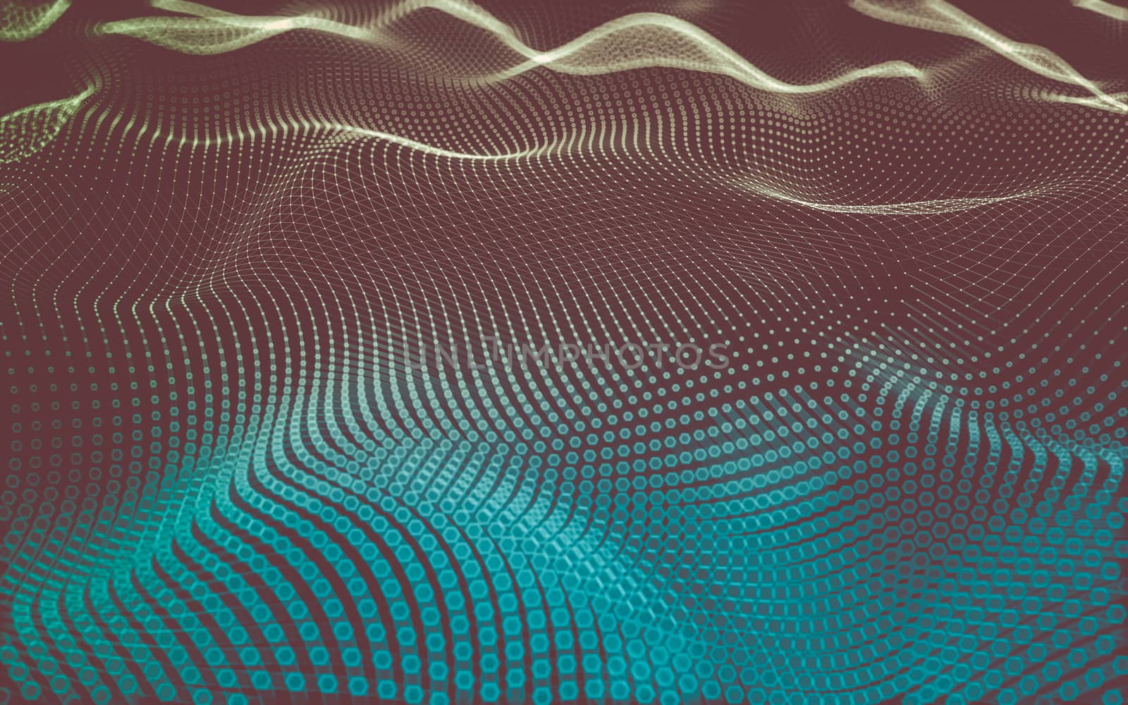 Abstract polygonal space low poly dark background with connecting dots and lines. Connection structure. 3d rendering