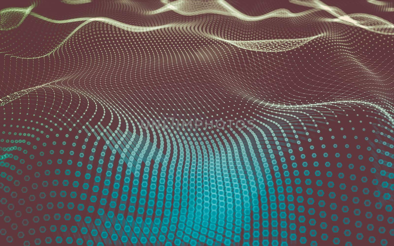 Abstract polygonal space low poly dark background with connecting dots and lines. Connection structure. 3d rendering