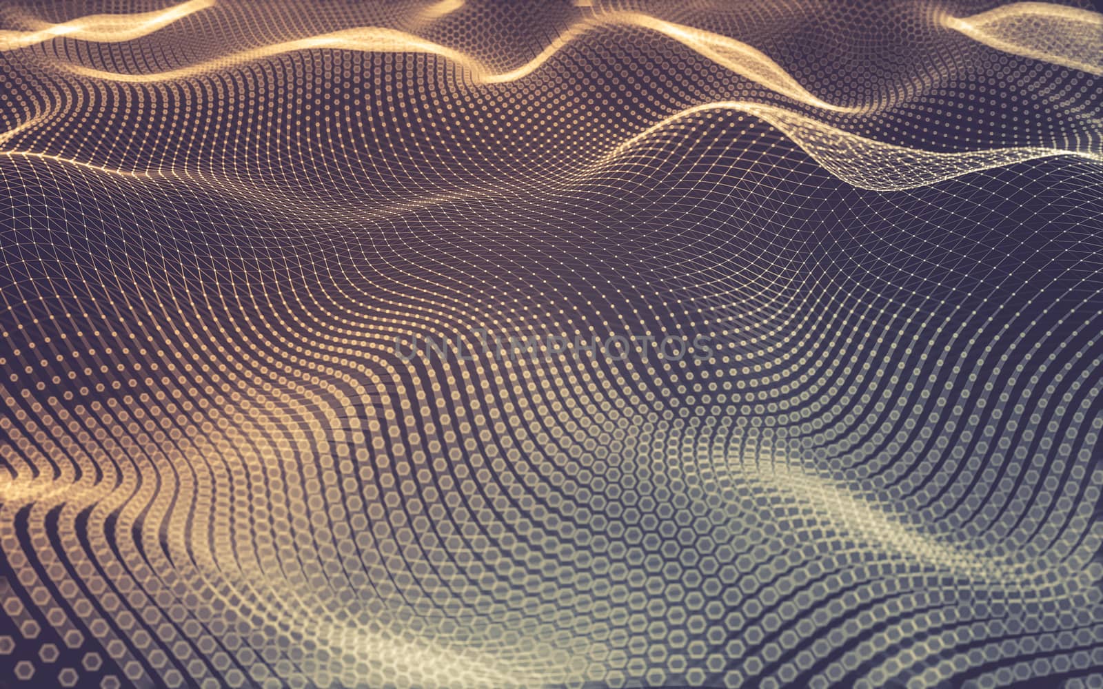 Abstract polygonal space low poly dark background with connecting dots and lines. Connection structure. 3d rendering