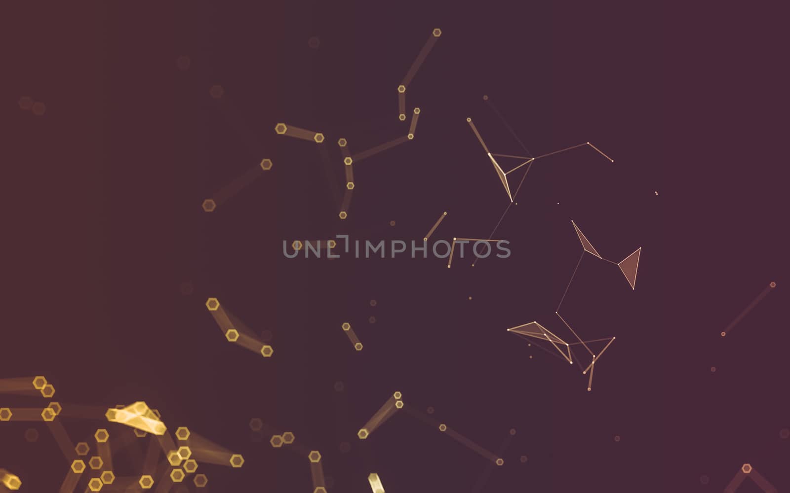 Abstract polygonal space low poly dark background with connecting dots and lines. Connection structure. 3d rendering